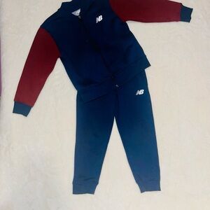 New Balance Kids' Blue and Maroon Jogger Set